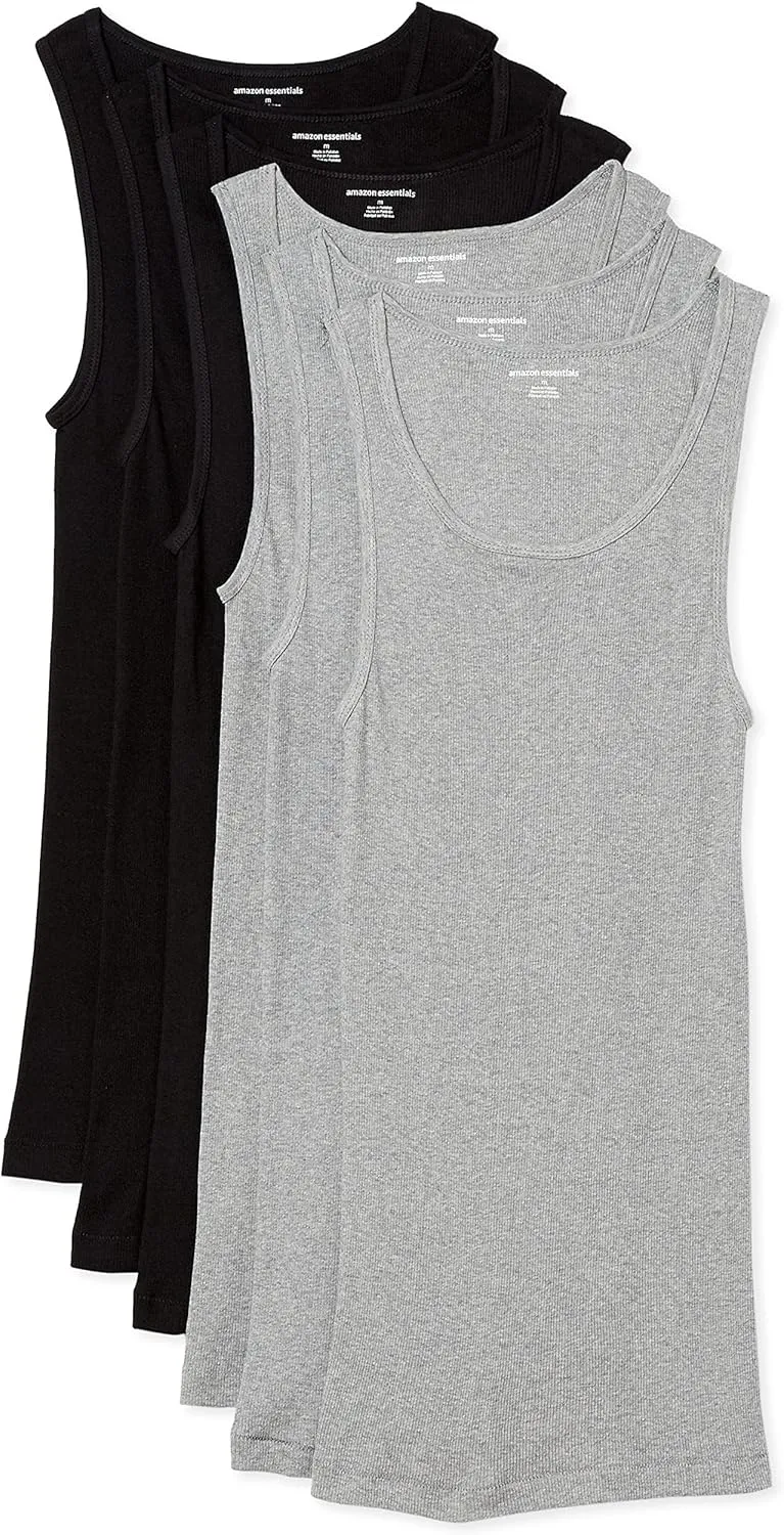 Amazon Essentials Men's Lightweight Tank Undershirts, Pack of 6
