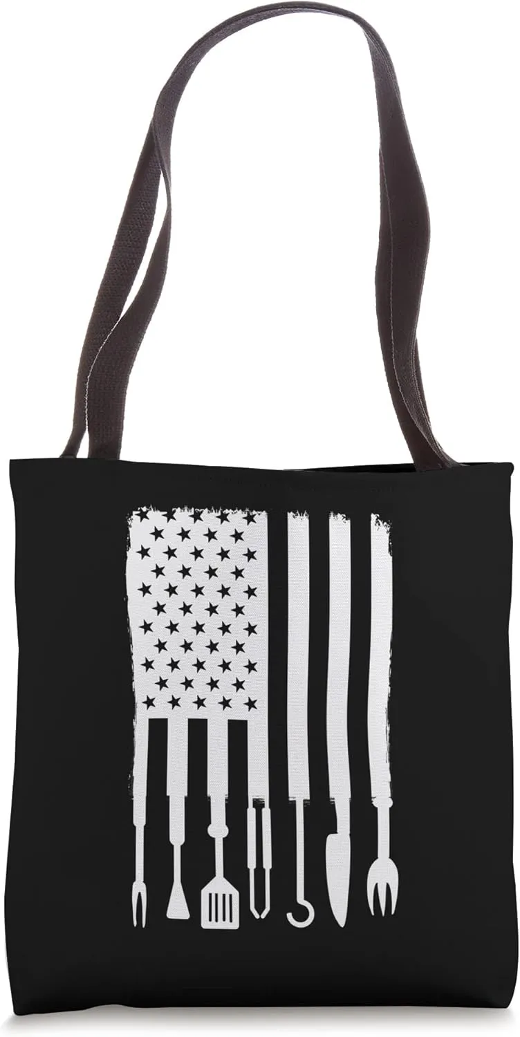 American Flag Barbecue Cook BBQ Grilling Chef Cook Barbeque Tote Bag