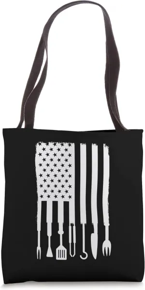 American Flag Barbecue Cook BBQ Grilling Chef Cook Barbeque Tote Bag