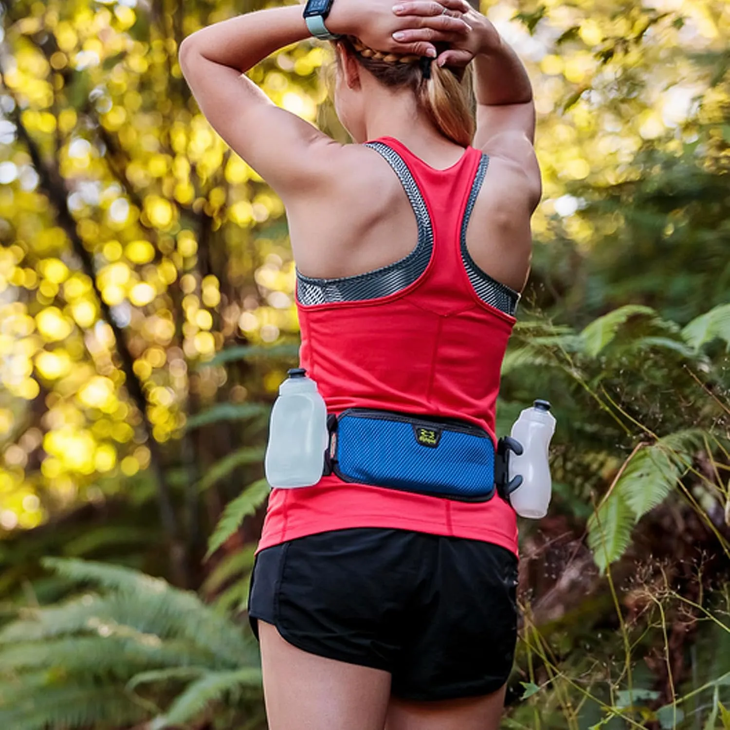 Amphipod RunLite Xtech 10K Hydration Belt, Ultra Runners Waist & Hydration Belt for Endurance Running, Racing, Men & Women - Cobalt - 21 oz