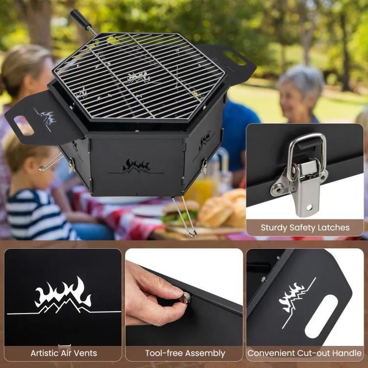 and Rotatable Charcoal Legs Comprehensive catalog Body Foldable Handles with Stove Portable with Grill Professional-grade