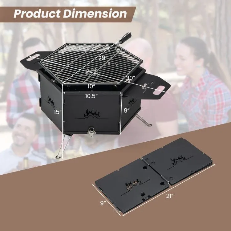 and Rotatable Charcoal Legs Comprehensive catalog Body Foldable Handles with Stove Portable with Grill Professional-grade