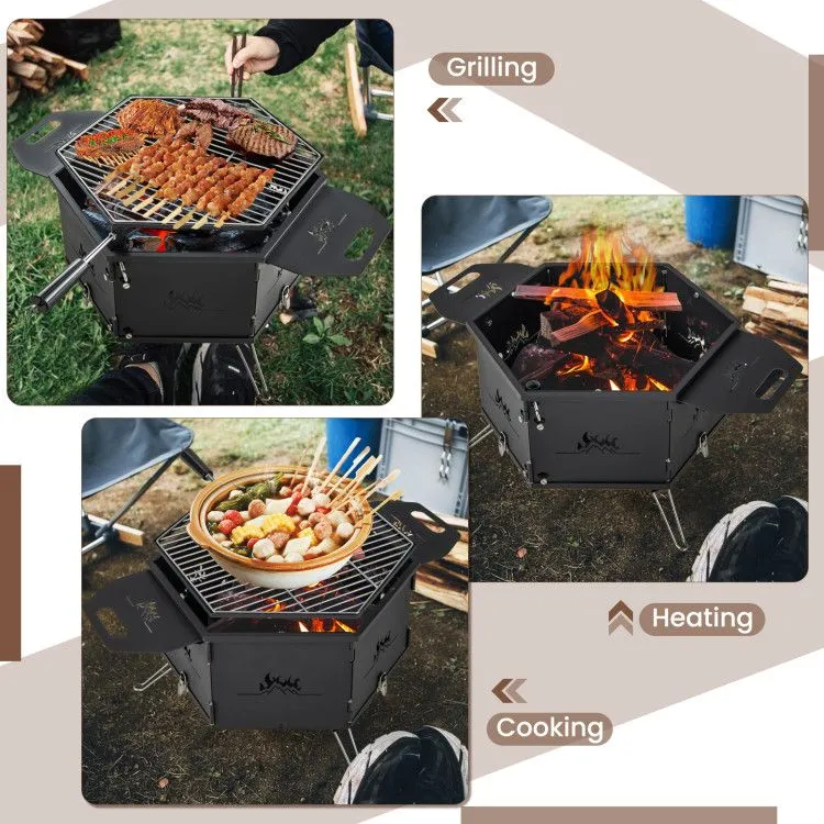 and Rotatable Charcoal Legs Comprehensive catalog Body Foldable Handles with Stove Portable with Grill Professional-grade