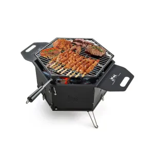 and Rotatable Charcoal Legs Comprehensive catalog Body Foldable Handles with Stove Portable with Grill Professional-grade