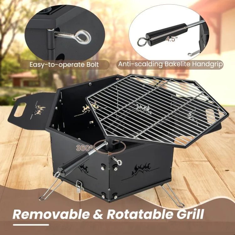 and Rotatable Charcoal Legs Comprehensive catalog Body Foldable Handles with Stove Portable with Grill Professional-grade
