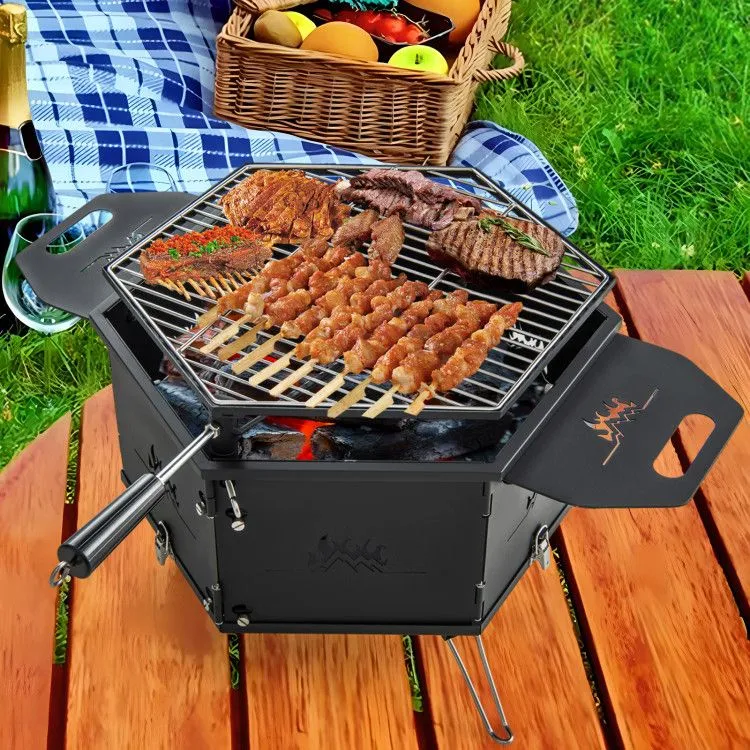 and Rotatable Charcoal Legs Comprehensive catalog Body Foldable Handles with Stove Portable with Grill Professional-grade