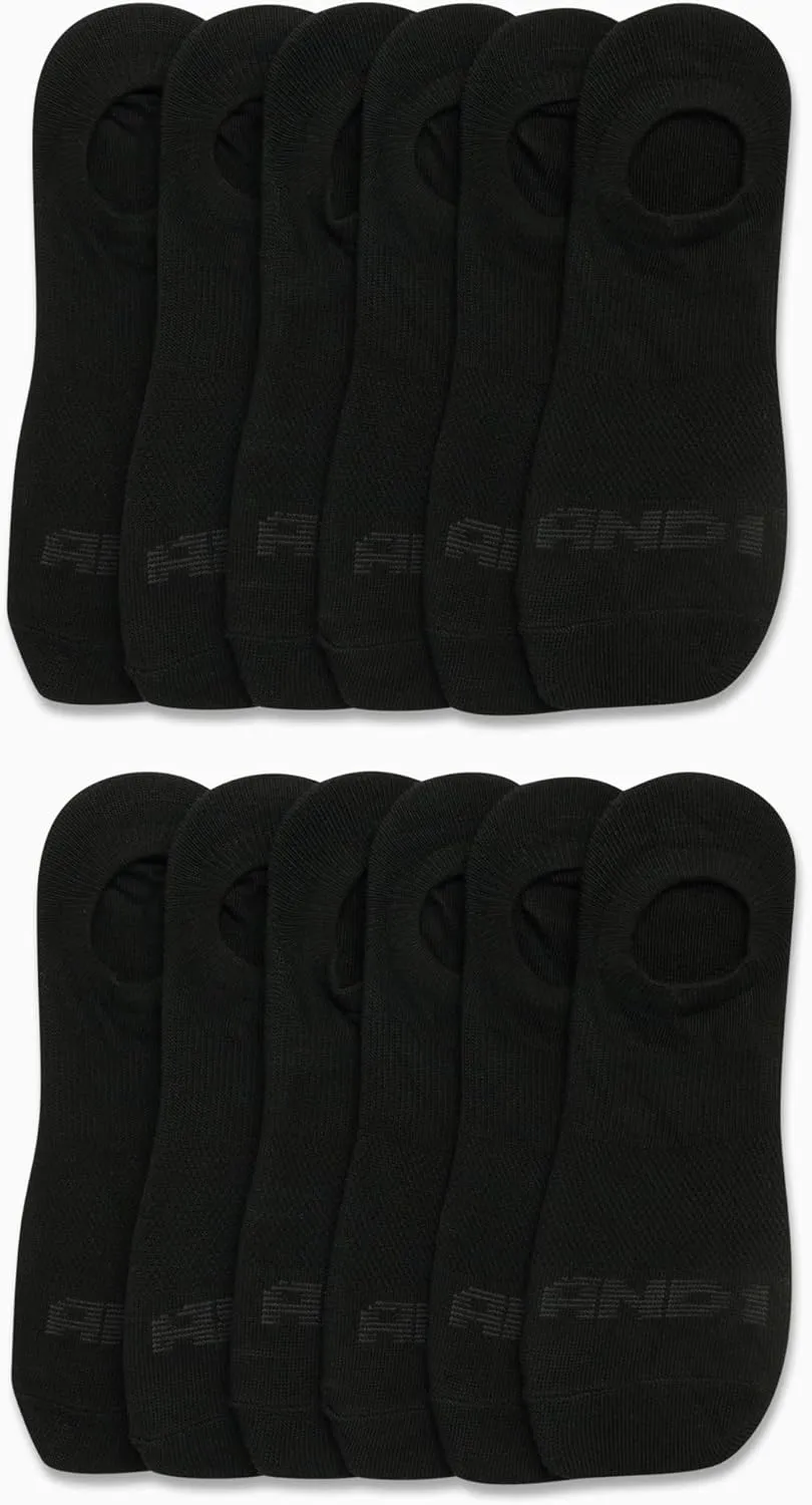 AND1 Men's Socks - Lightweight Performance No Show Liner Socks (12 Pack)