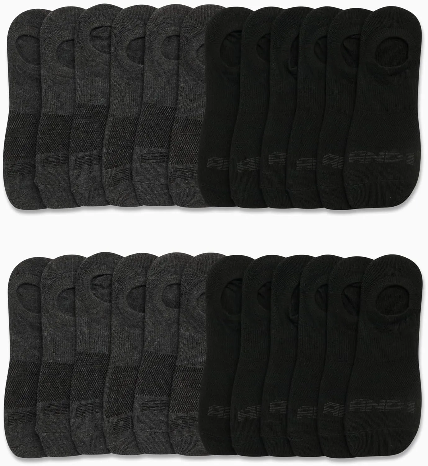 AND1 Men's Socks - Lightweight Performance No Show Liner Socks (24 Pack)