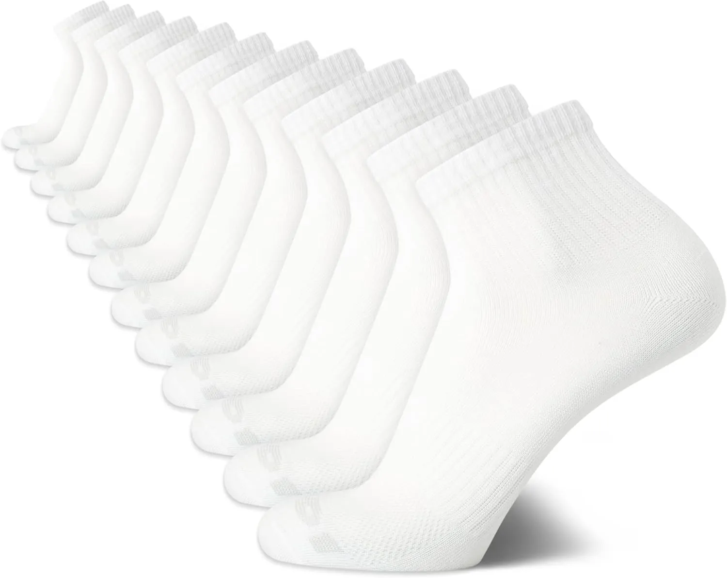 AND1 Men's Socks - PROPLATINUM Lightweight Quarter Cut Socks (12 Pack)