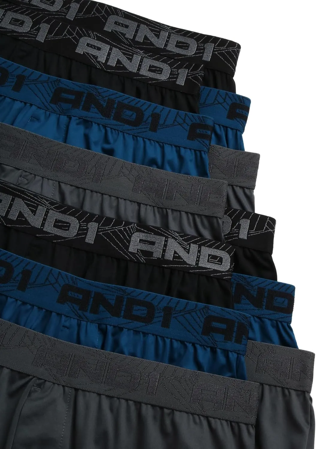AND1 Men's Underwear Boxer Briefs - 12 Pack Lightweight Classic Knit Performance Boxers for Men with Button Fly Pouch (S-3XL)