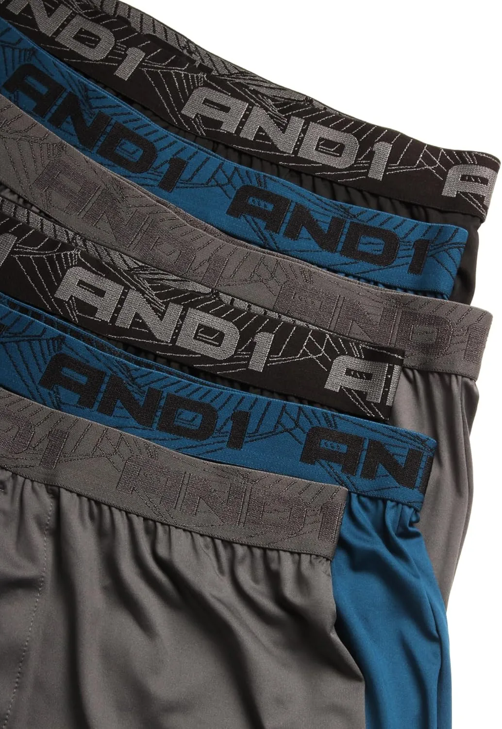 AND1 Men's Underwear Boxer Briefs - 6 Pack Lightweight Classic Knit Performance Boxers for Men with Button Fly Pouch (S-3XL)