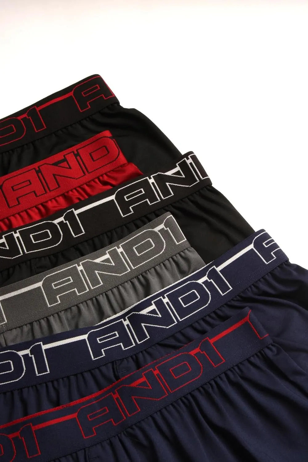 AND1 Men's Underwear Boxer Briefs - 6 Pack Lightweight Classic Knit Performance Boxers for Men with Button Fly Pouch (S-3XL)