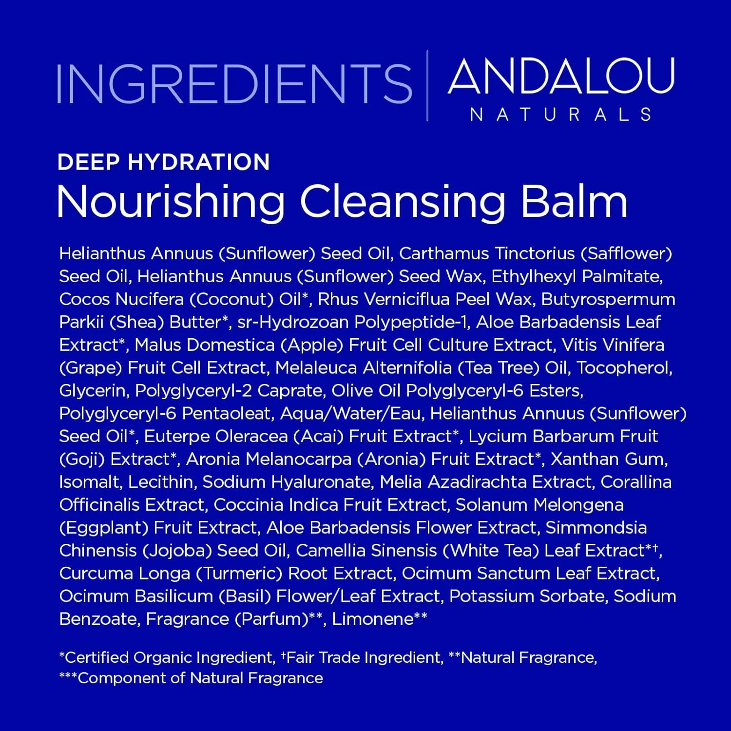 Andalou Naturals DEEP HYDRATION Nourishing Cleansing Balm (Pack of 2)
