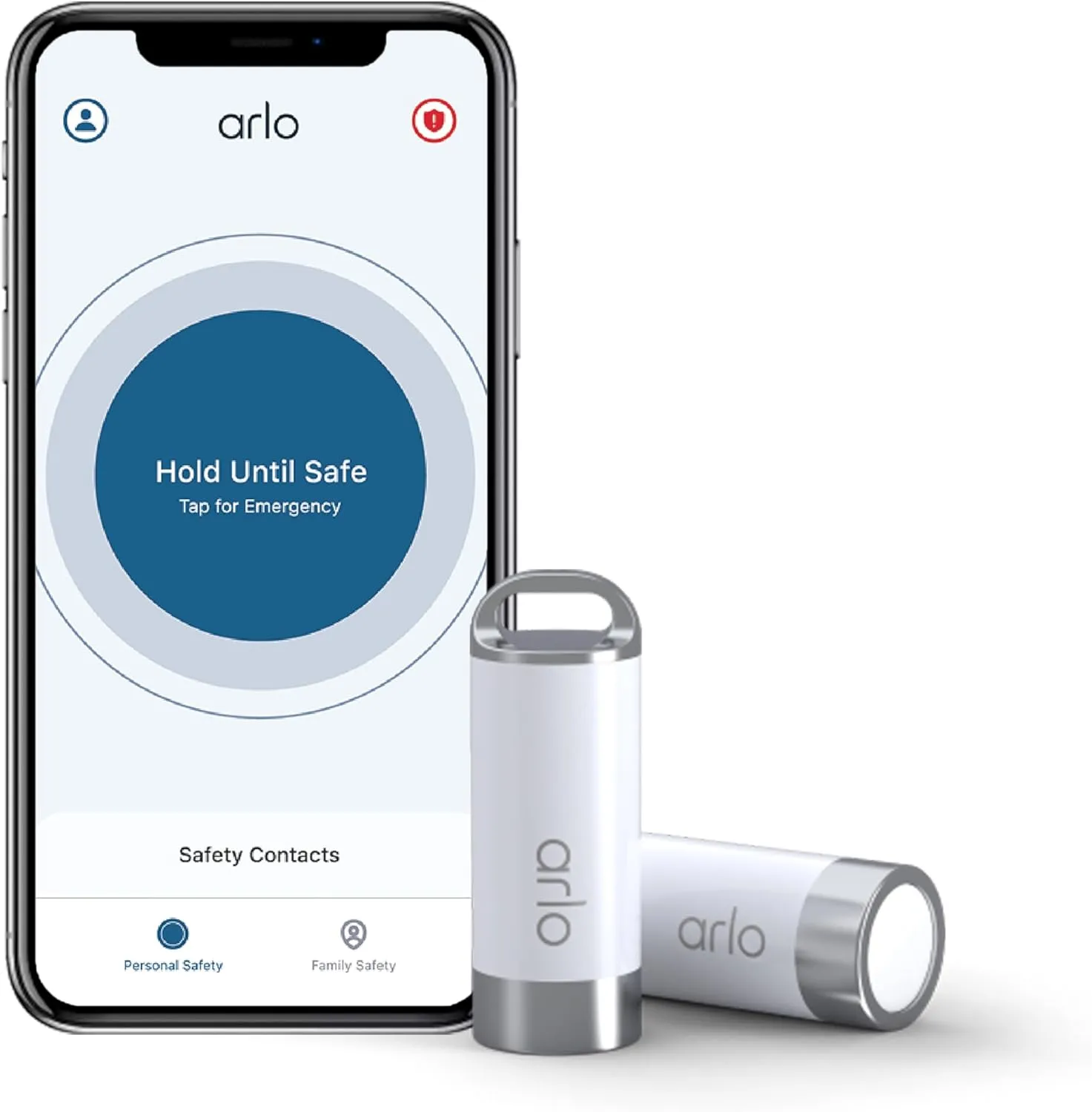 Arlo Safe Family Bundle - 1-Year Safe App Family Plan & 2 Button Accessories - Safety Keychain for Women, Elderly Assistance, College Essentials, Kid Child Safety, Personal Safety - ASB1201P