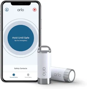Arlo Safe Family Bundle - 1-Year Safe App Family Plan & 2 Button Accessories - Safety Keychain for Women, Elderly Assistance, College Essentials, Kid Child Safety, Personal Safety - ASB1201P