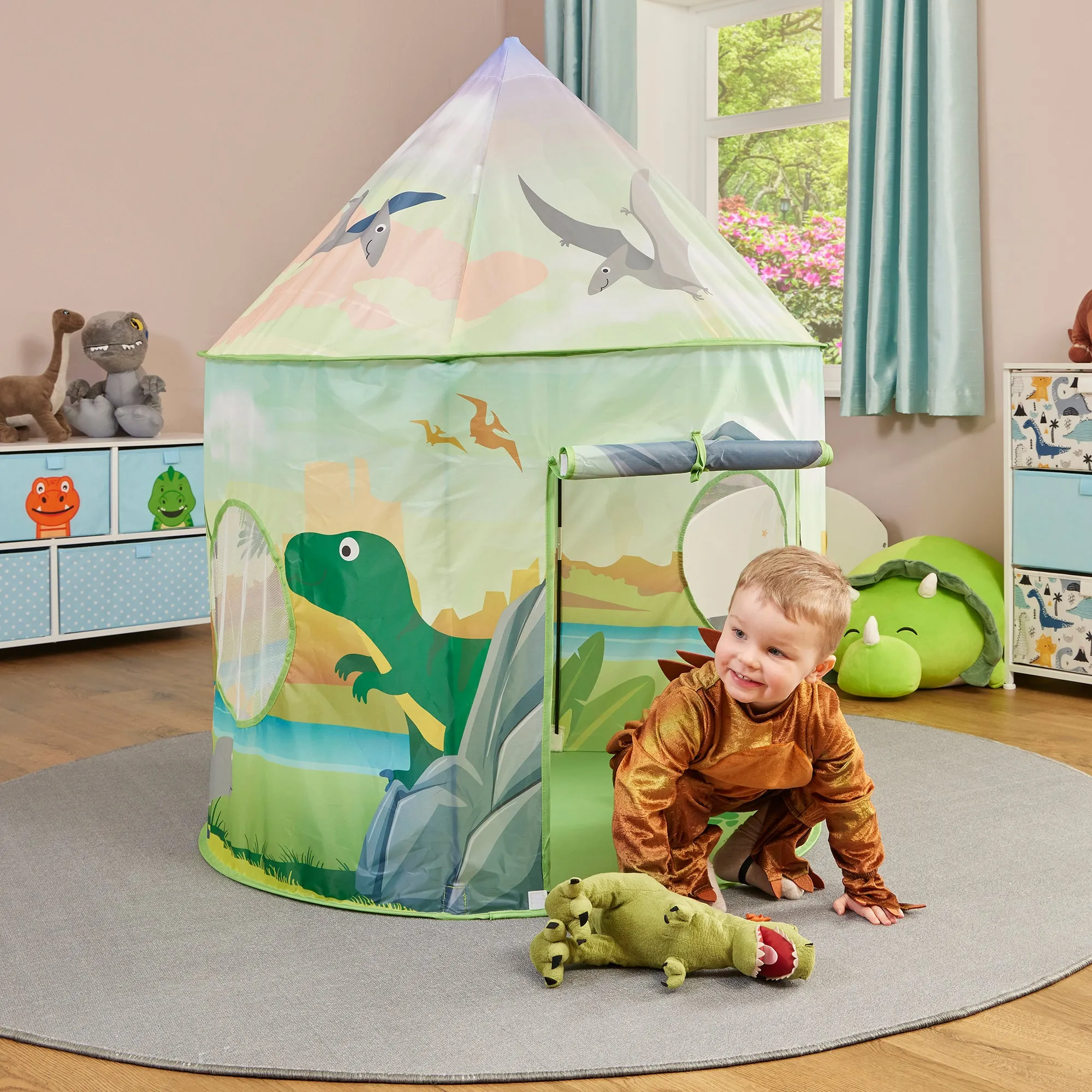 Austism-Friendly Kids 2 Tot Dinosaur Pop-up Play Tent | Den | Storage Bag | 18m  