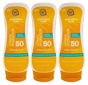 Australian Gold SPF#50 Lotion Ultimate Hydration 8 Ounce (Pack of 3)