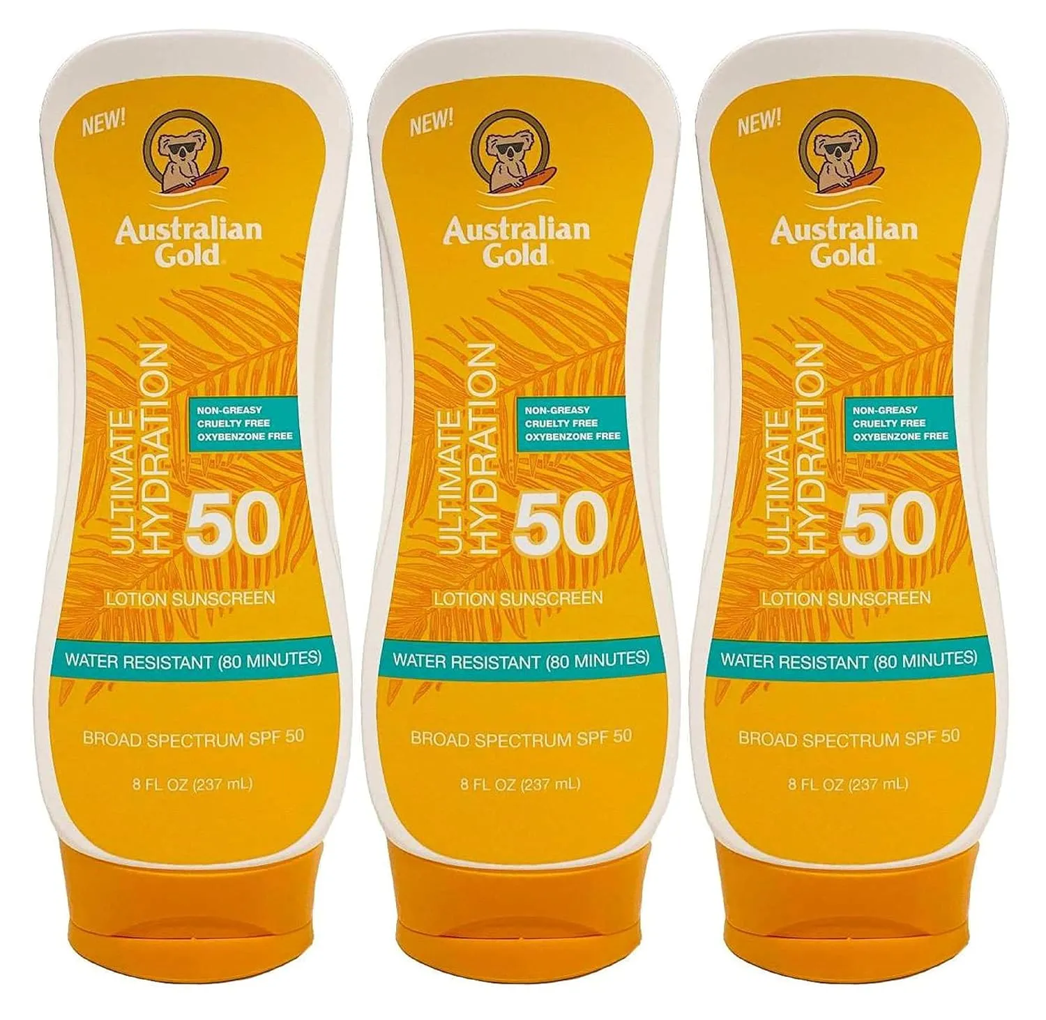Australian Gold SPF#50 Lotion Ultimate Hydration 8 Ounce (Pack of 3)
