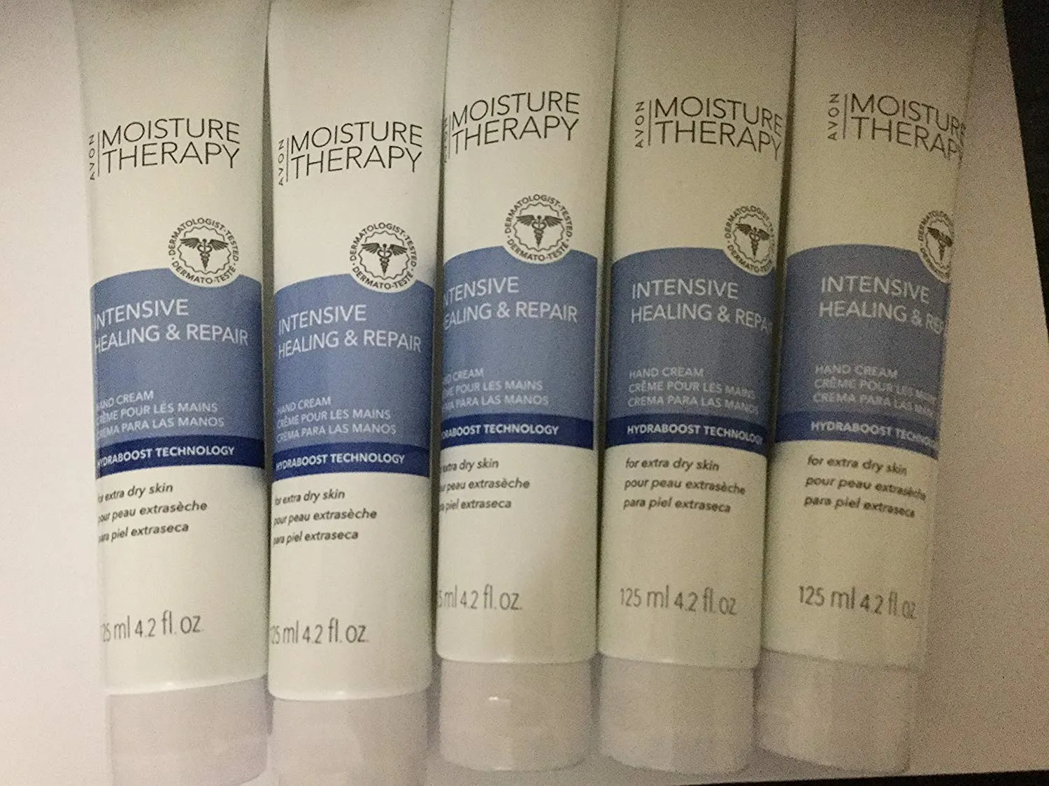 Avon Moisture Therapy Intensive Healing & Repair Hand Cream Lot of 5, 4.2 fl. oz. Each – Deep Hydration for Dry, Cracked Skin, Fragrance-Free, Hypoallergenic,