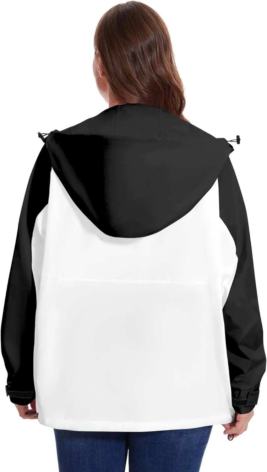 Avoogue Plus Size Raincoat for Women Rain Jacket Womens Waterproof with Hood Lightweight Windbreaker