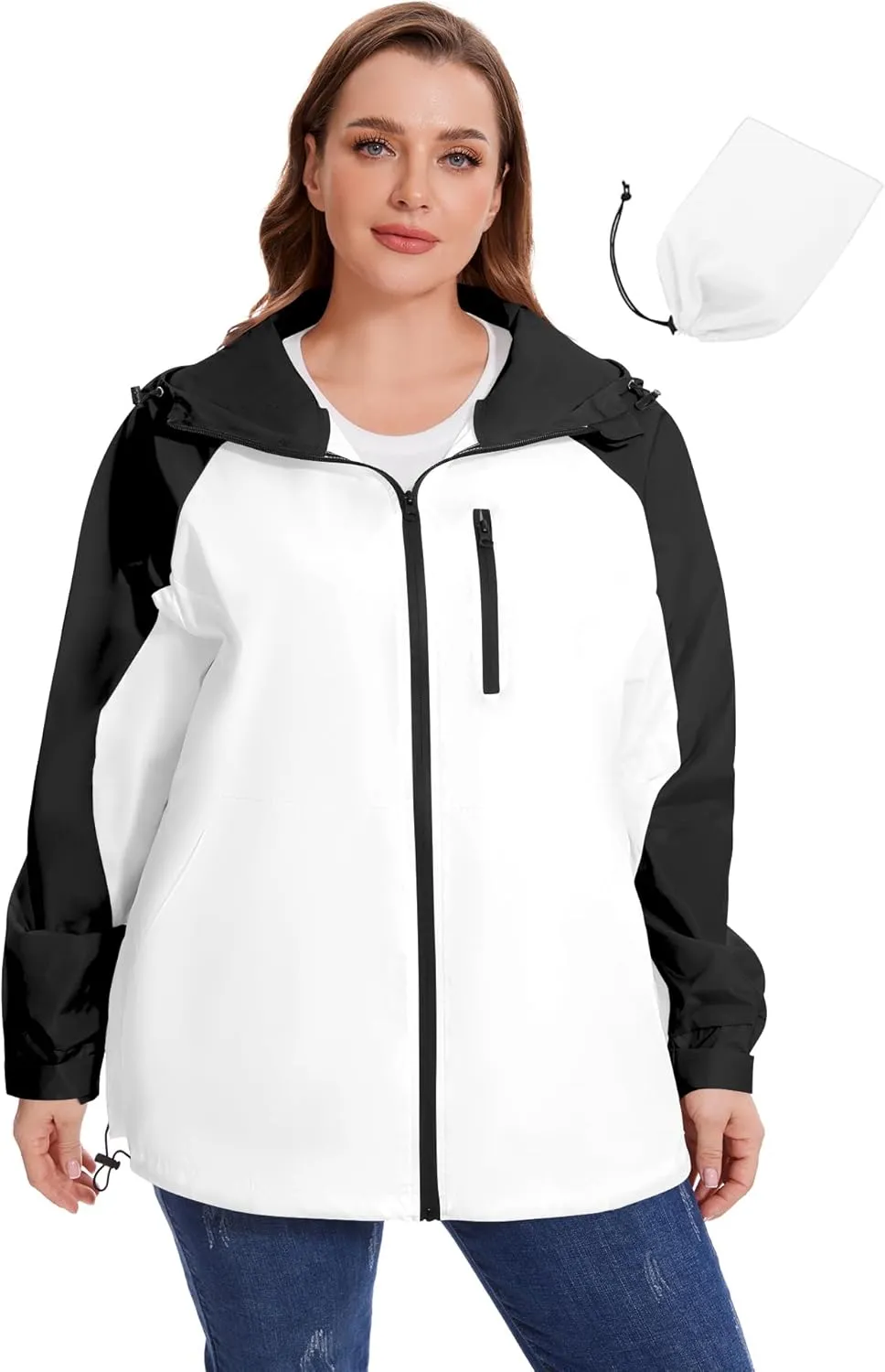 Avoogue Plus Size Raincoat for Women Rain Jacket Womens Waterproof with Hood Lightweight Windbreaker