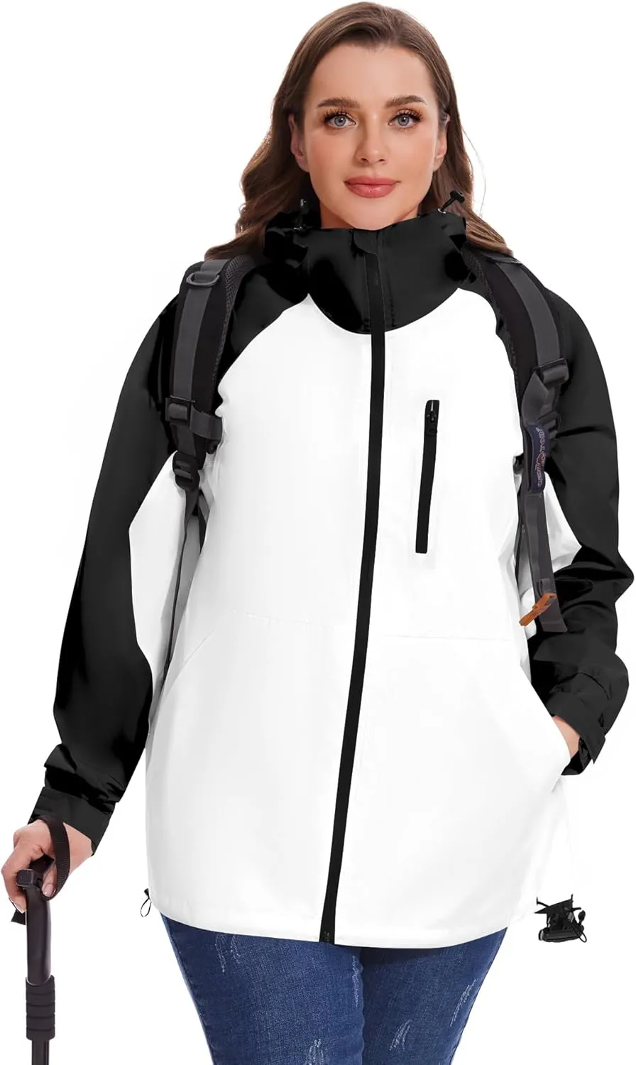 Avoogue Plus Size Raincoat for Women Rain Jacket Womens Waterproof with Hood Lightweight Windbreaker