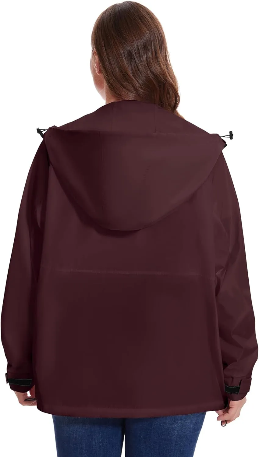 Avoogue Plus Size Raincoat for Women Rain Jacket Womens Waterproof with Hood Lightweight Windbreaker