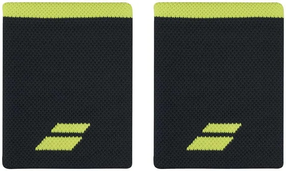 Babolat Logo Jumbo Wristbands, Grey/Aero, Black