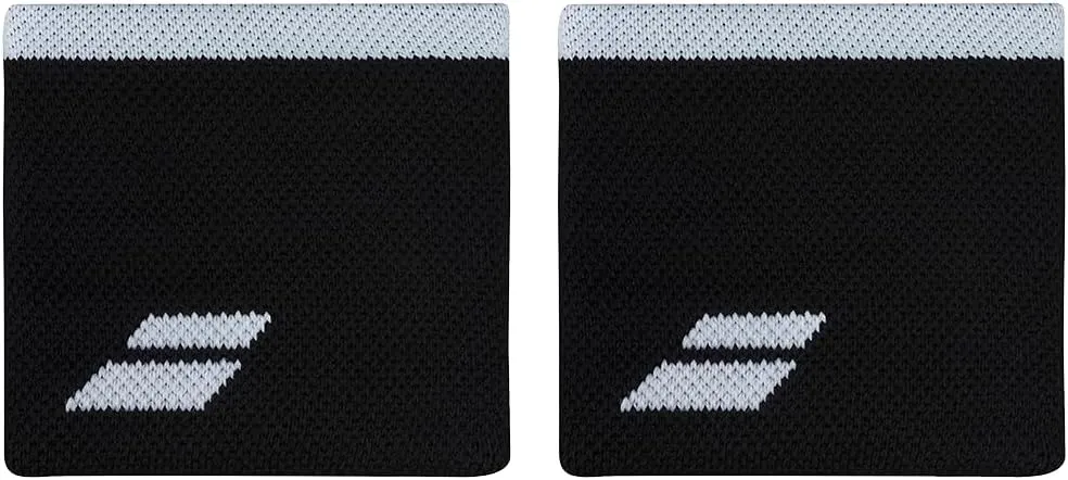 Babolat Logo Wristbands, Black/White