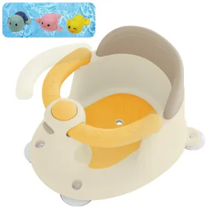 Baby Bath Seat for Babies 6 Months & Up, Bath Seats for Babies Sitting Up, 3 Baby Bath Toys, Open Design, Non-Slip, Compact Toddler Bath Seat.