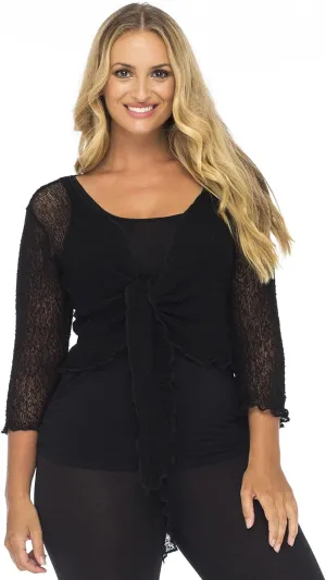 Back From Bali Womens Plus Size Shrug Bolero Sheer Cardigan Arm Cover 2X 3X 4X Lightweight