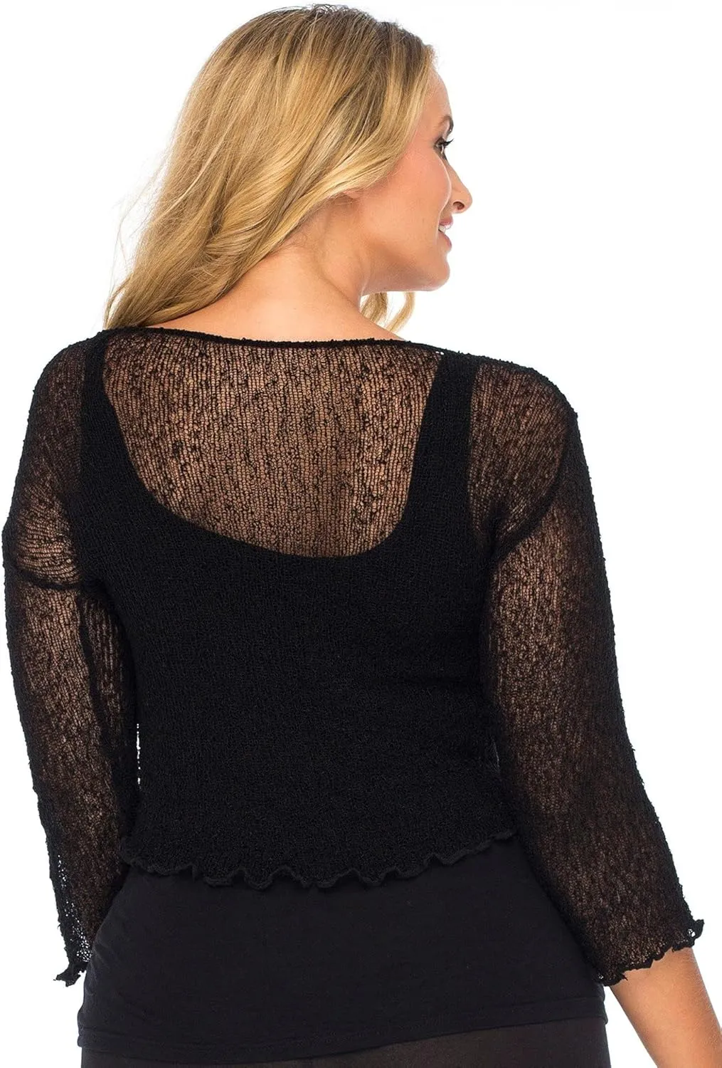 Back From Bali Womens Plus Size Shrug Bolero Sheer Cardigan Arm Cover 2X 3X 4X Lightweight