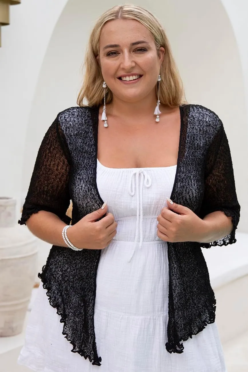 Back From Bali Womens Plus Size Shrug Bolero Sheer Cardigan Arm Cover 2X 3X 4X Lightweight
