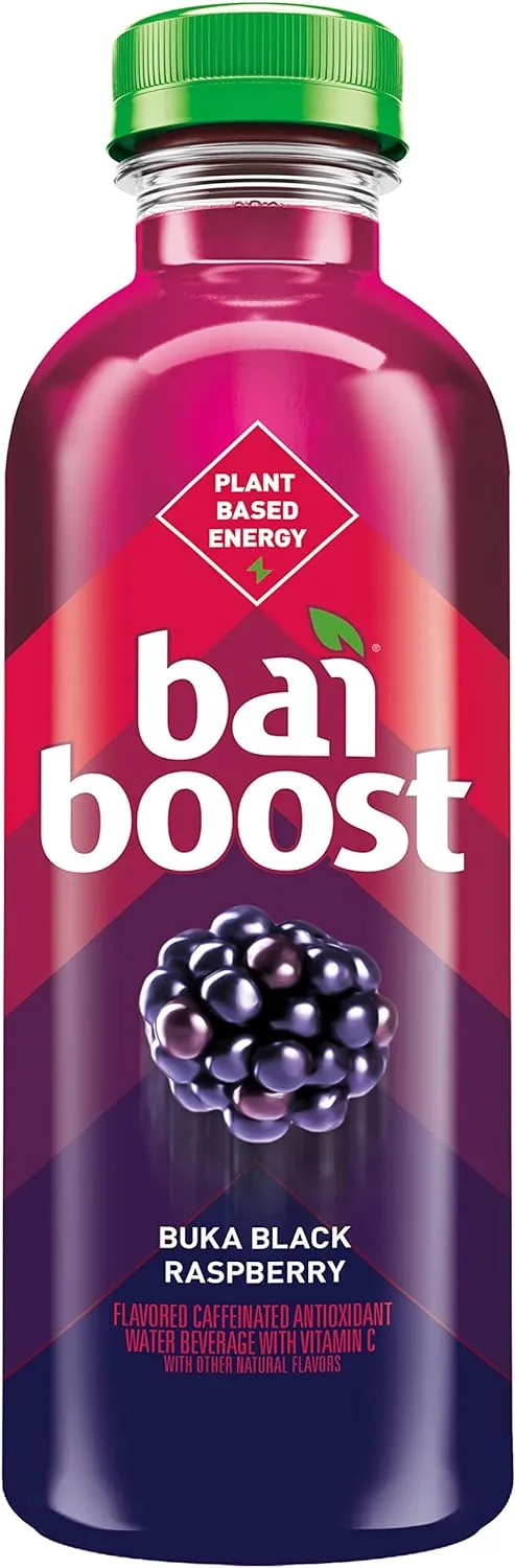 Bai Boost Buka Black Raspberry, Antioxidant Infused Beverage, 18 fl oz bottle (Pack of 12)