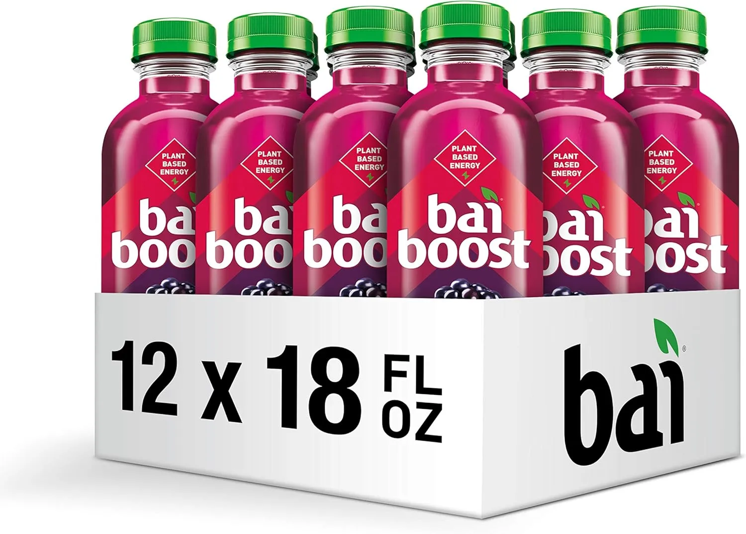 Bai Boost Buka Black Raspberry, Antioxidant Infused Beverage, 18 fl oz bottle (Pack of 12)