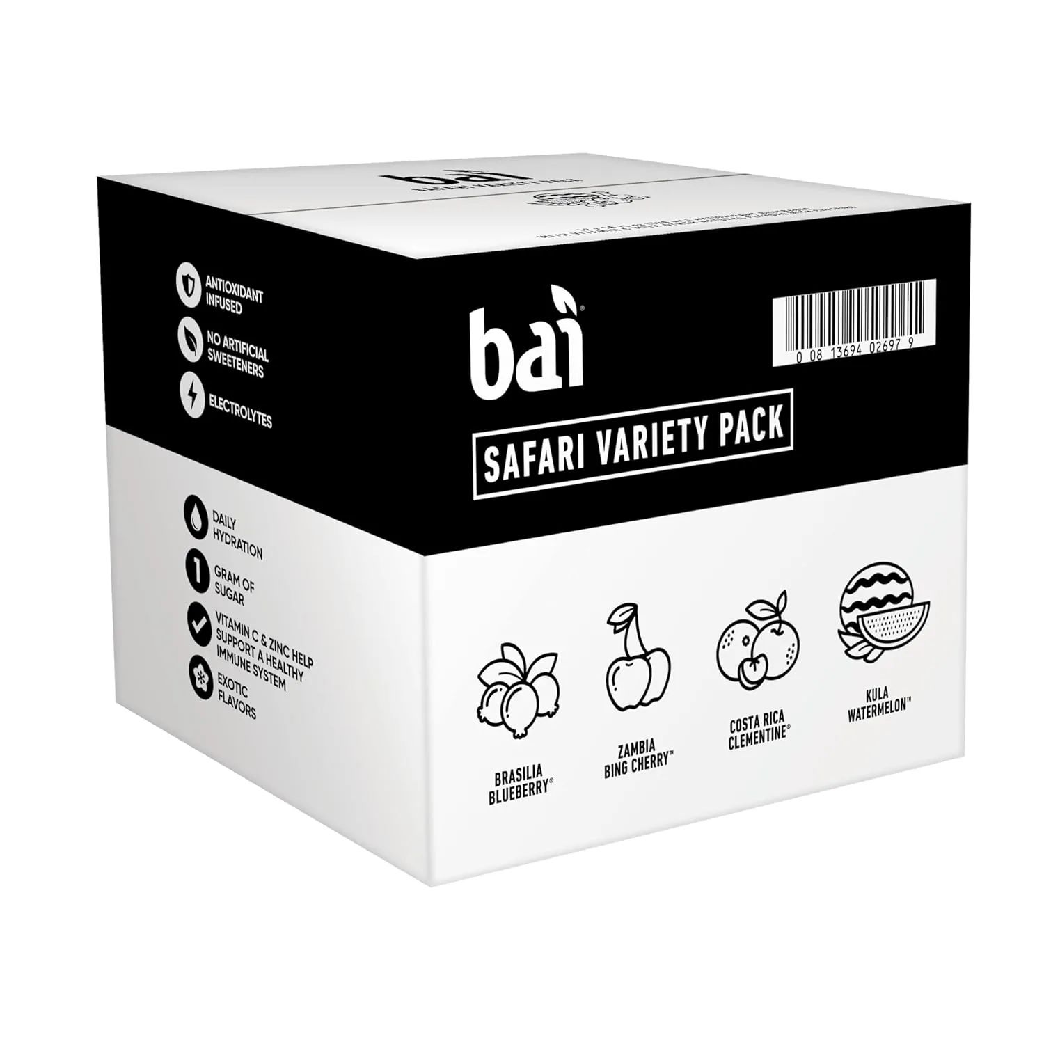 Bai Flavors Variety Pack, Antioxidant Infused Water Beverage, with Vitamin C and No Artificial Sweeteners, 18 fl oz bottles, 12 pack