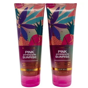 Bath & Body Ultimate Hydration Body Cream For Women 8 Fl Oz 2- Pack (Pink Pineapple Sunrise)