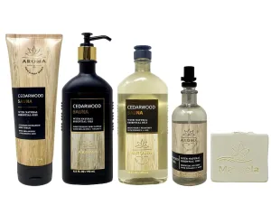 Bath & Body Works Aroma Cedarwood Sauna Deluxe Value Pack with a Natural Oats Bar Soap - Body Cream - Body Lotion - Body Wash   Foam Bath and Essential Oil Mist - Full Size