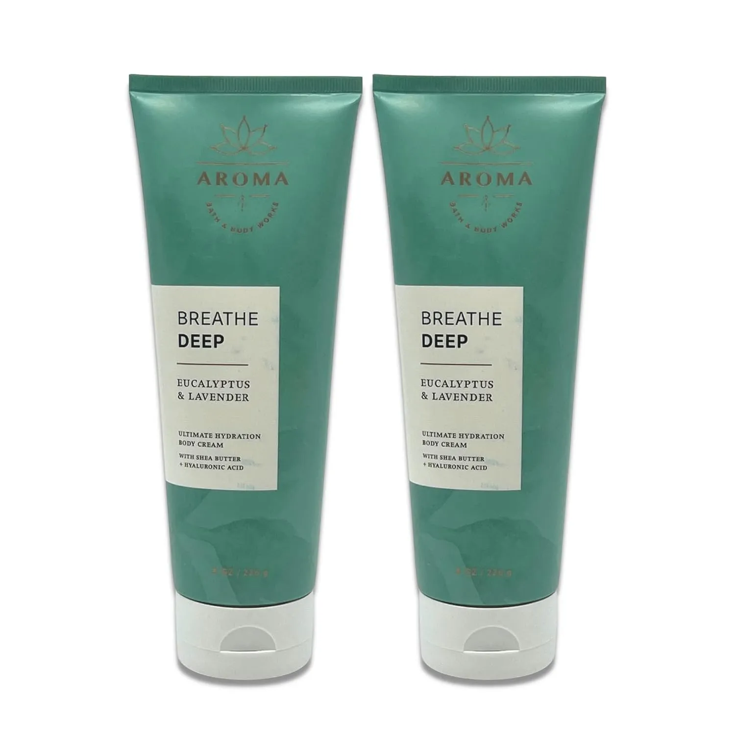 Bath & Body Works - Aromatherapy - Breathe Deep Eucalyptus & Lavender - Ultimate Hydration Body Cream - Pack of 2-8oz