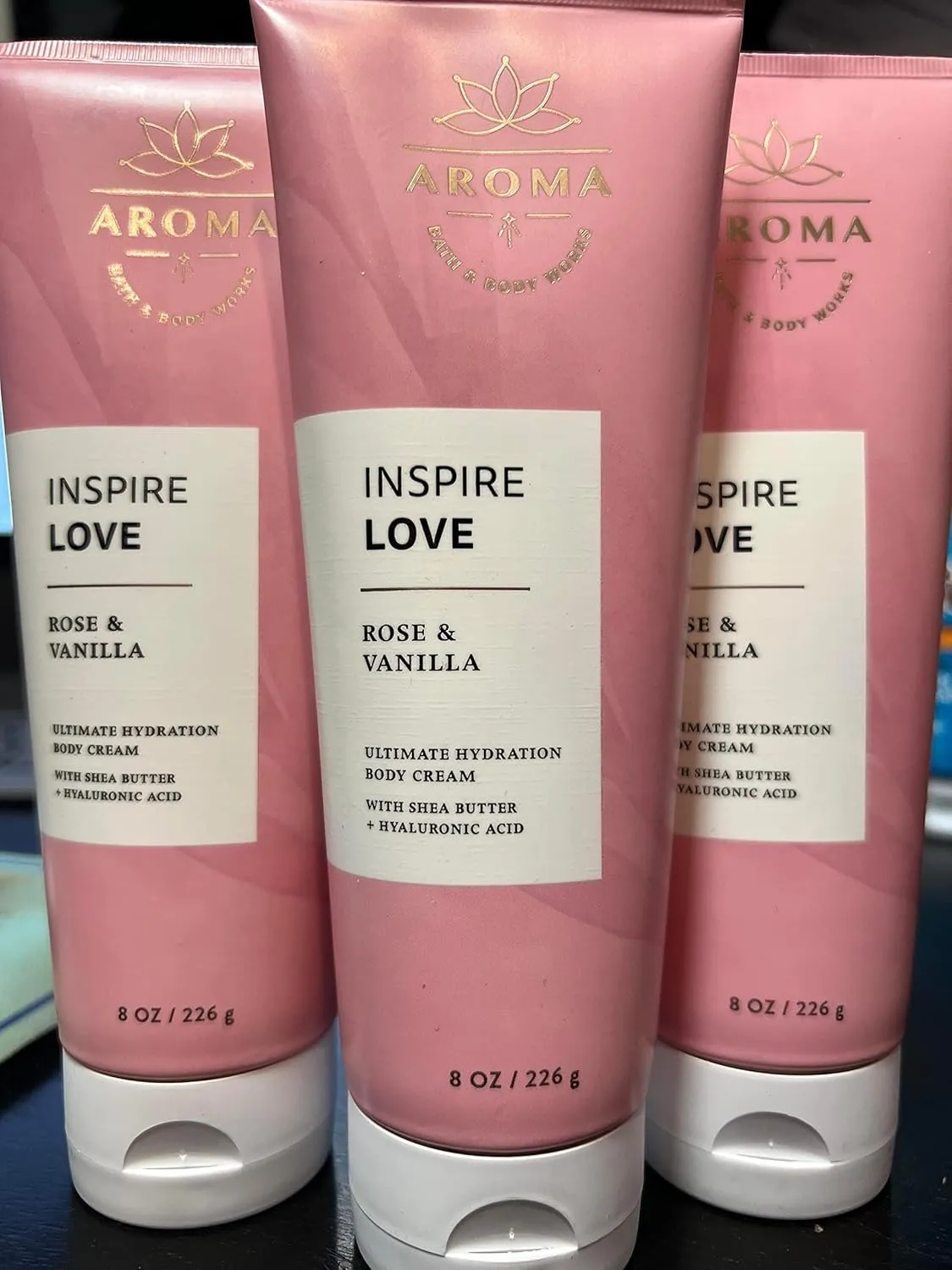 Bath & Body Works Aromatherapy LOVE Rose   Vanilla Moisturizing Body Cream - Value Pack Lot Of 3 - Full Size