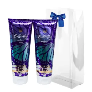 Bath & Body Works BUTTERFLY Ultimate Hydration Body Cream Gift Set with a Blue Bow for Holidays & Gifts - Pack of 2