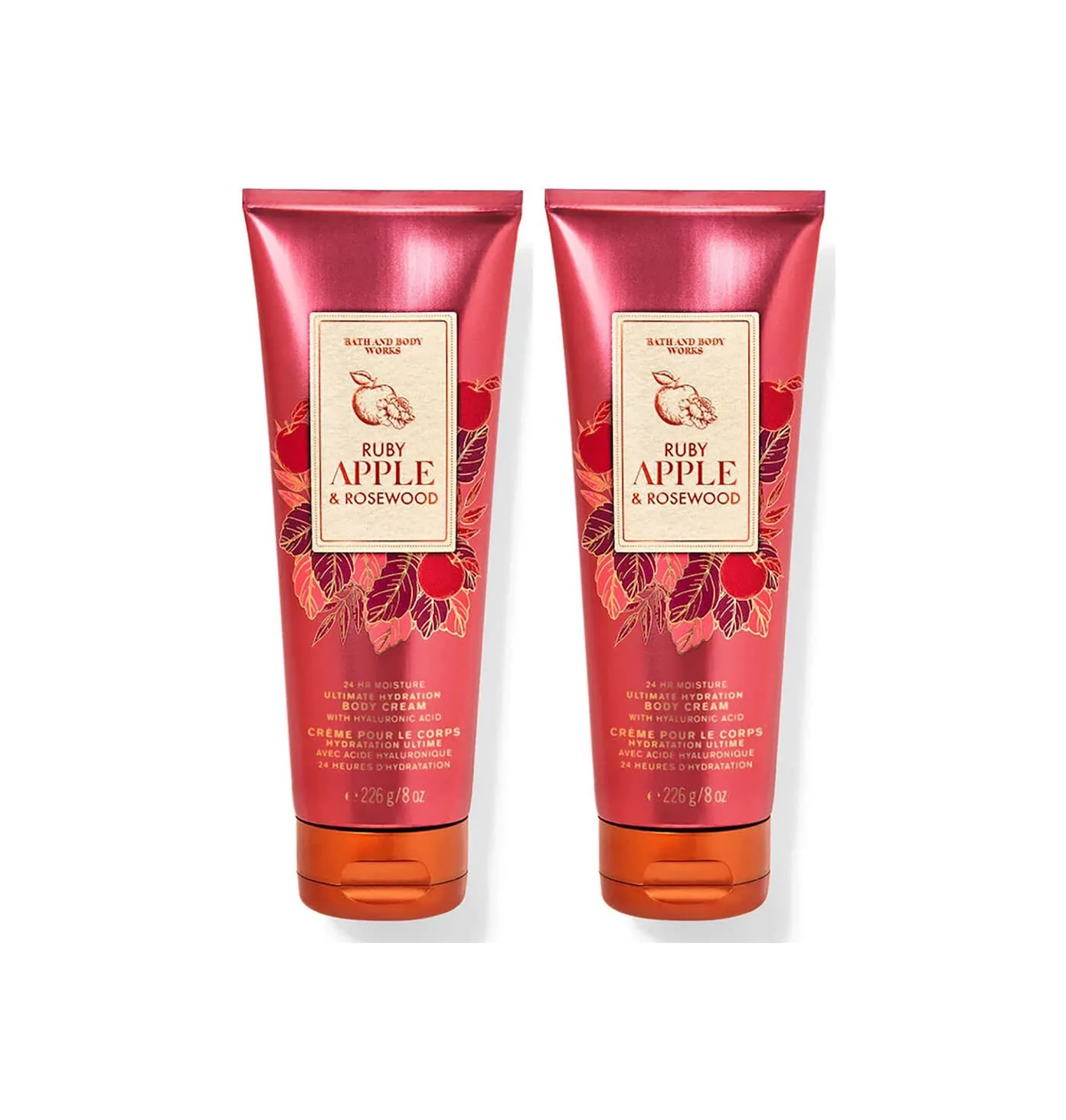 Bath & Body Works Ruby Apple & Rosewood Ultimate Hydration Body Cream For Women 8 Fl Oz 2- Pack (Ruby Apple & Rosewood), 8 Ounce (Pack of 2)