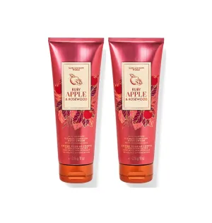 Bath & Body Works Ruby Apple & Rosewood Ultimate Hydration Body Cream For Women 8 Fl Oz 2- Pack (Ruby Apple & Rosewood), 8 Ounce (Pack of 2)