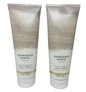 Bath & Body Works Sunwashed Santal Ultimate Hydration Body Cream 8 Ounces Pack of 2