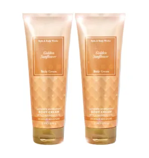 Bath & Body Works Ultimate Hydration Body Cream For Women 8 Fl Oz 2- Pack (Golden Sunflower)