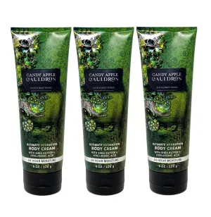 Bath and Body Work Candy Apple Cauldron 3 Pack Ultimate Hydration Body Cream Bundle - Full Size