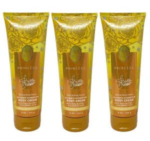 Bath and Body Work Limited Edition Princess Collection Belle 3 Pack Body Cream Bundle - Full Size