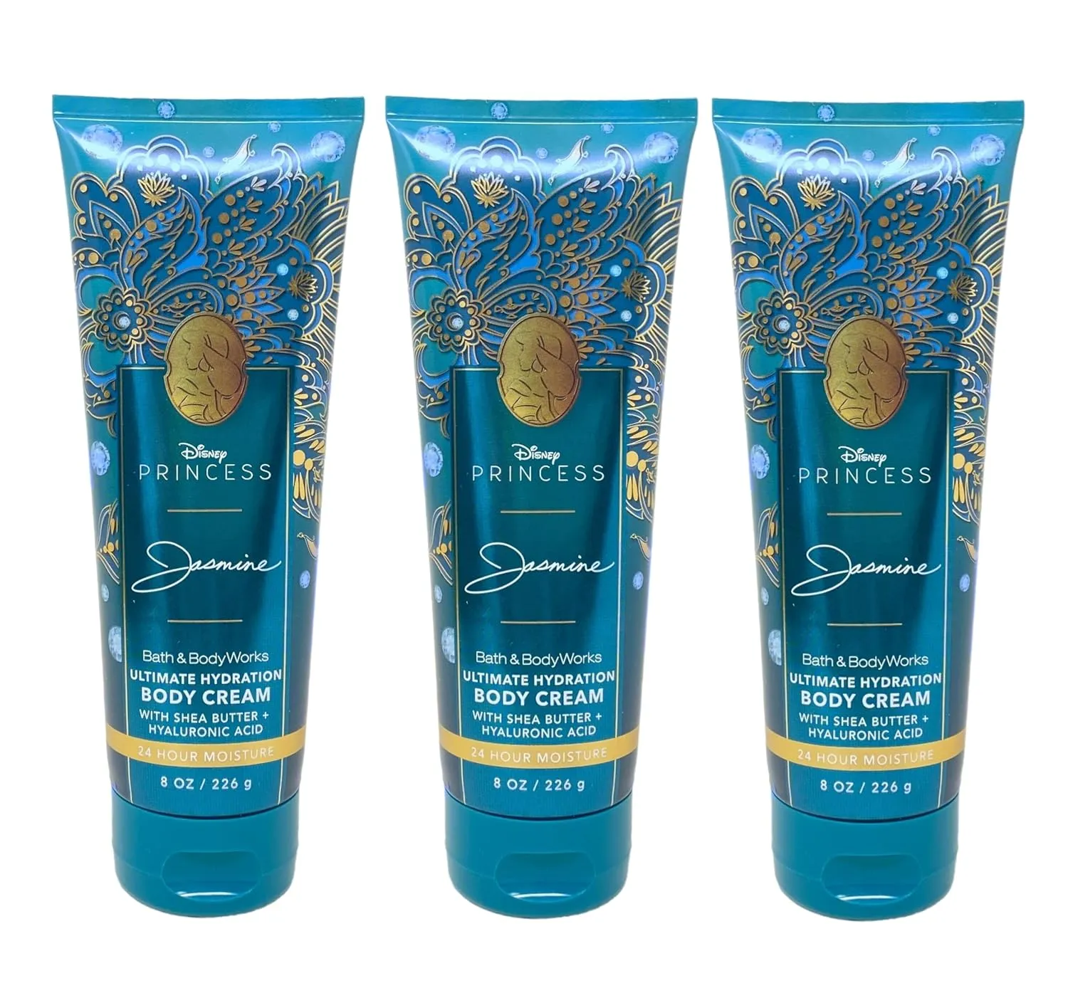 Bath and Body Work Limited Edition Princess Collection Jasmine 3 Pack Body Cream Bundle - Full Size