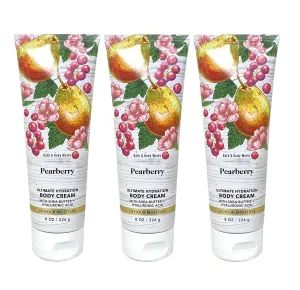 Bath and Body Work Pearberry 3 Pack Ultimate Hydration Body Cream Bundle - Full Size