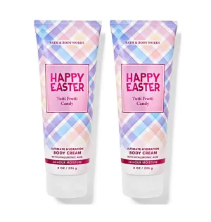 Bath and Body Works Tutti Frutti Candy Body Cream Ultimate Hydration Gift Set For Women 2 Pack 8 Oz. (Tutti Frutti Candy)